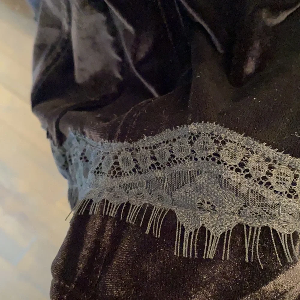 Free People Black Velvet Eyelash Lace Camisole Tank - Picture 5 of 6